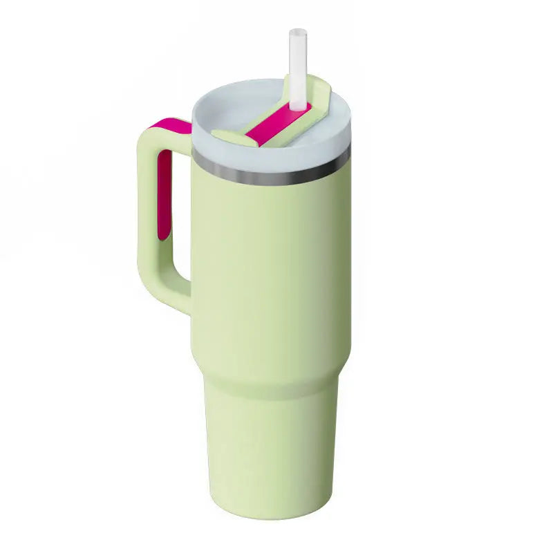 40 Oz Tumbler With Handle Straw Insulated, Stainless Steel Spill Proof Vacuum Coffee Cup Tumbler With Lid Tapered Mug Gifts For Valentine Lover Suitable For Car Gym Office Travel ODMPOD