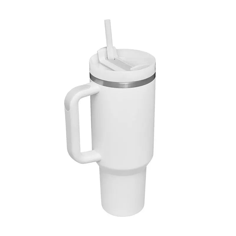 40 Oz Tumbler With Handle Straw Insulated, Stainless Steel Spill Proof Vacuum Coffee Cup Tumbler With Lid Tapered Mug Gifts For Valentine Lover Suitable For Car Gym Office Travel ODMPOD