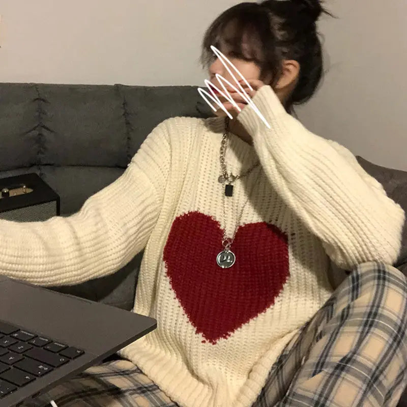 Women's Vintage Pullover Crewneck Knit Top ODMPOD