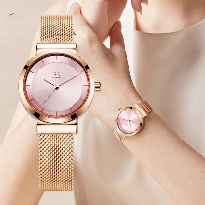 Sophisticated Quartz Watch, Minimalist And Elegant Womens Timepiece Eternal Bloom Co