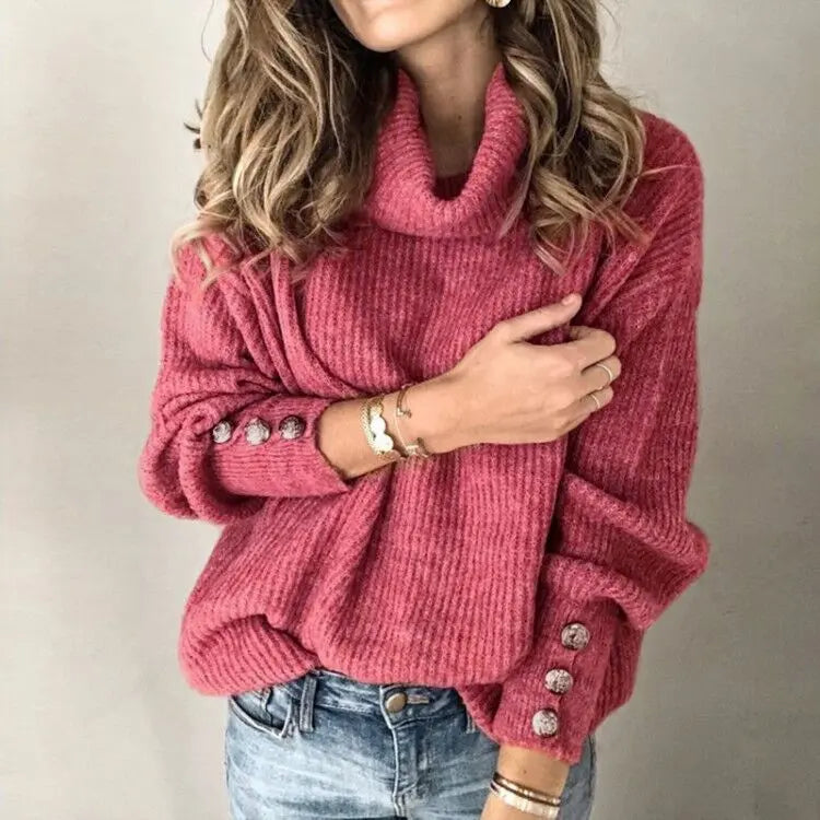 Women's Lapel Pullover Knit Sweater ODMPOD