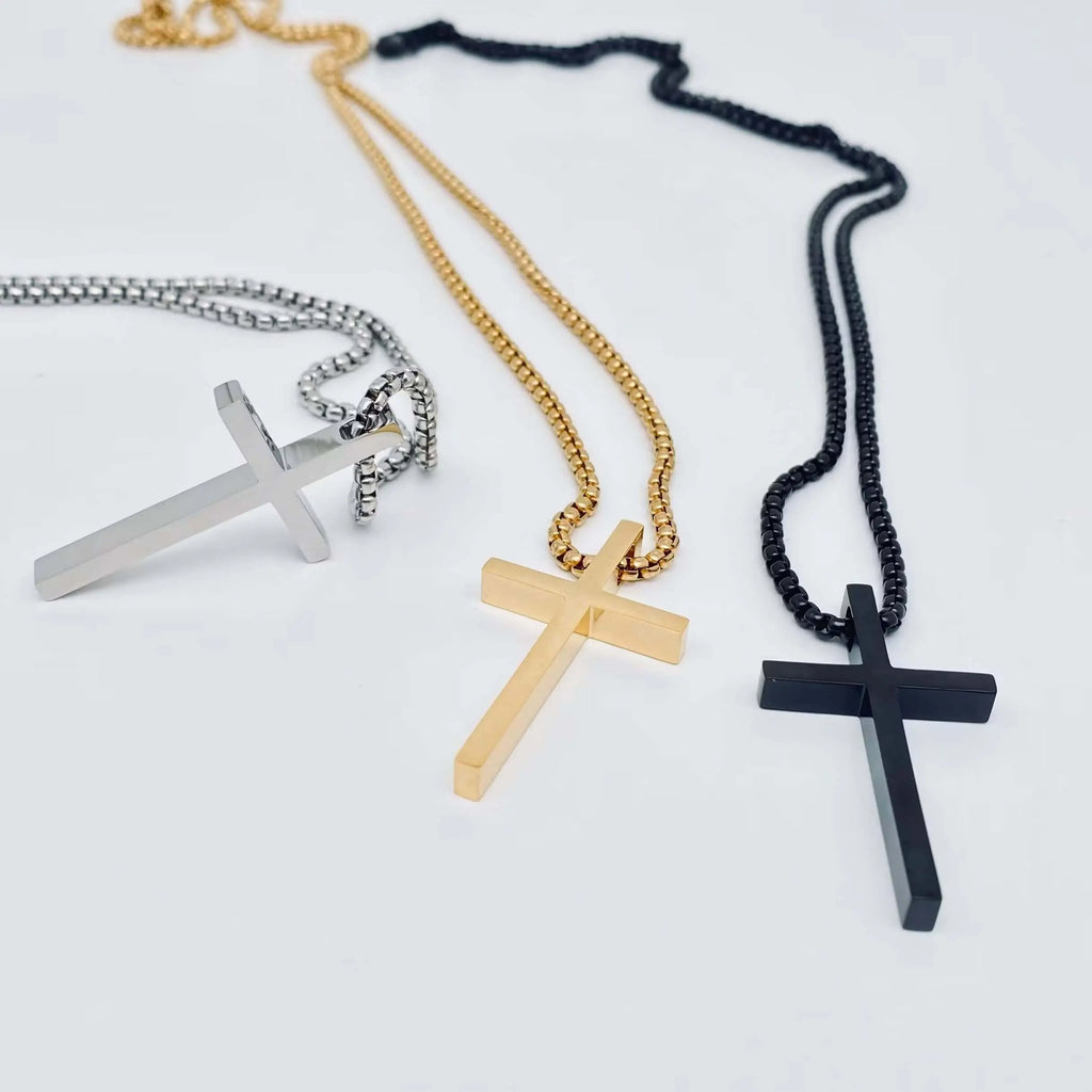 Glossy Cross Stainless Steel Pendant Necklace - MJ/MNP Mio Queena