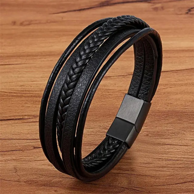 Stainless Steel Magnetic Buckle Charm Cuff Bracelet ODMPOD