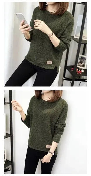 Women's Pullover Loose Knit Sweater ODMPOD