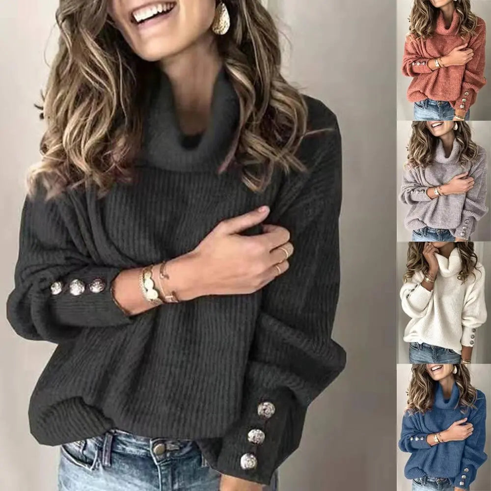 Women's Lapel Pullover Knit Sweater ODMPOD
