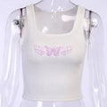 Embroidered Butterfly Sexy Tank Top ODMPOD