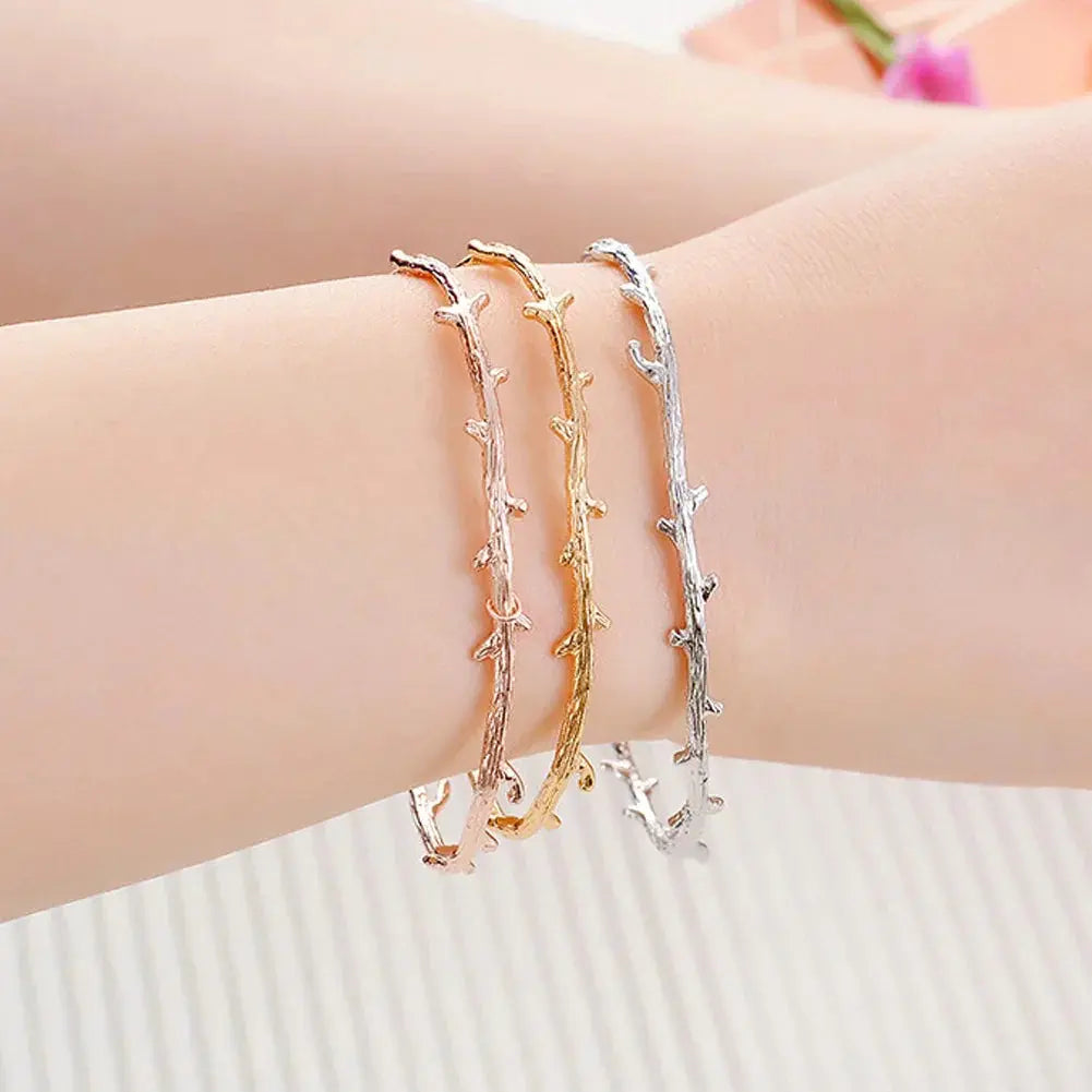 Alloy Cast Branch Opening Adjustable Bangle Bracelet ODMPOD