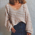 Pullover Striped Women's Knit Sweater ODMPOD