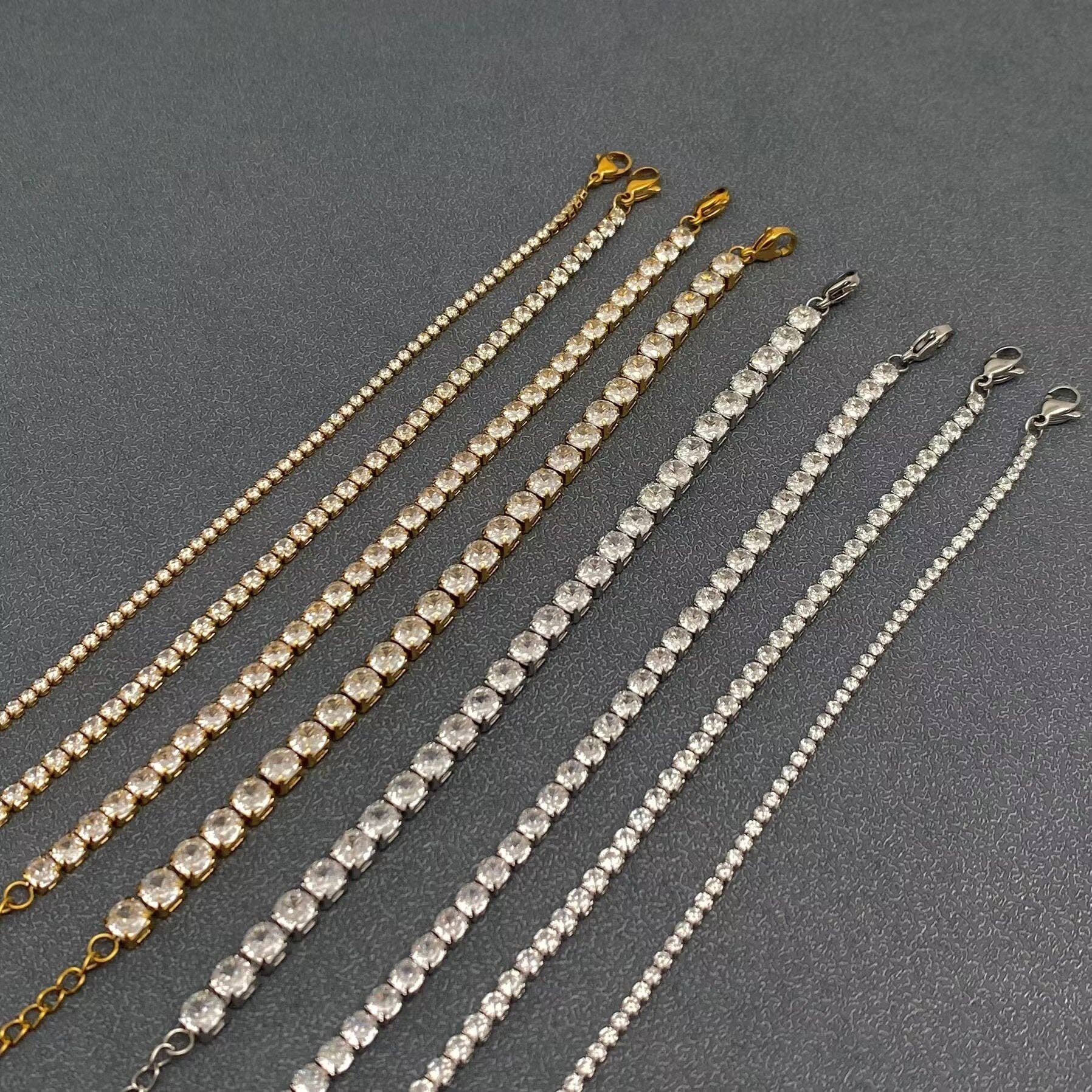 Sparkling Inlay CZ 18K Golden S.Steel Chain Bracelet - FGS Mio Queena