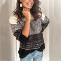 V-shaped stripe panel knit pullover ODMPOD