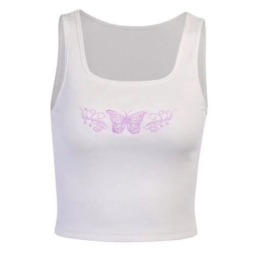 Embroidered Butterfly Sexy Tank Top ODMPOD