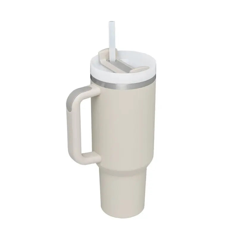 40 Oz Tumbler With Handle Straw Insulated, Stainless Steel Spill Proof Vacuum Coffee Cup Tumbler With Lid Tapered Mug Gifts For Valentine Lover Suitable For Car Gym Office Travel ODMPOD