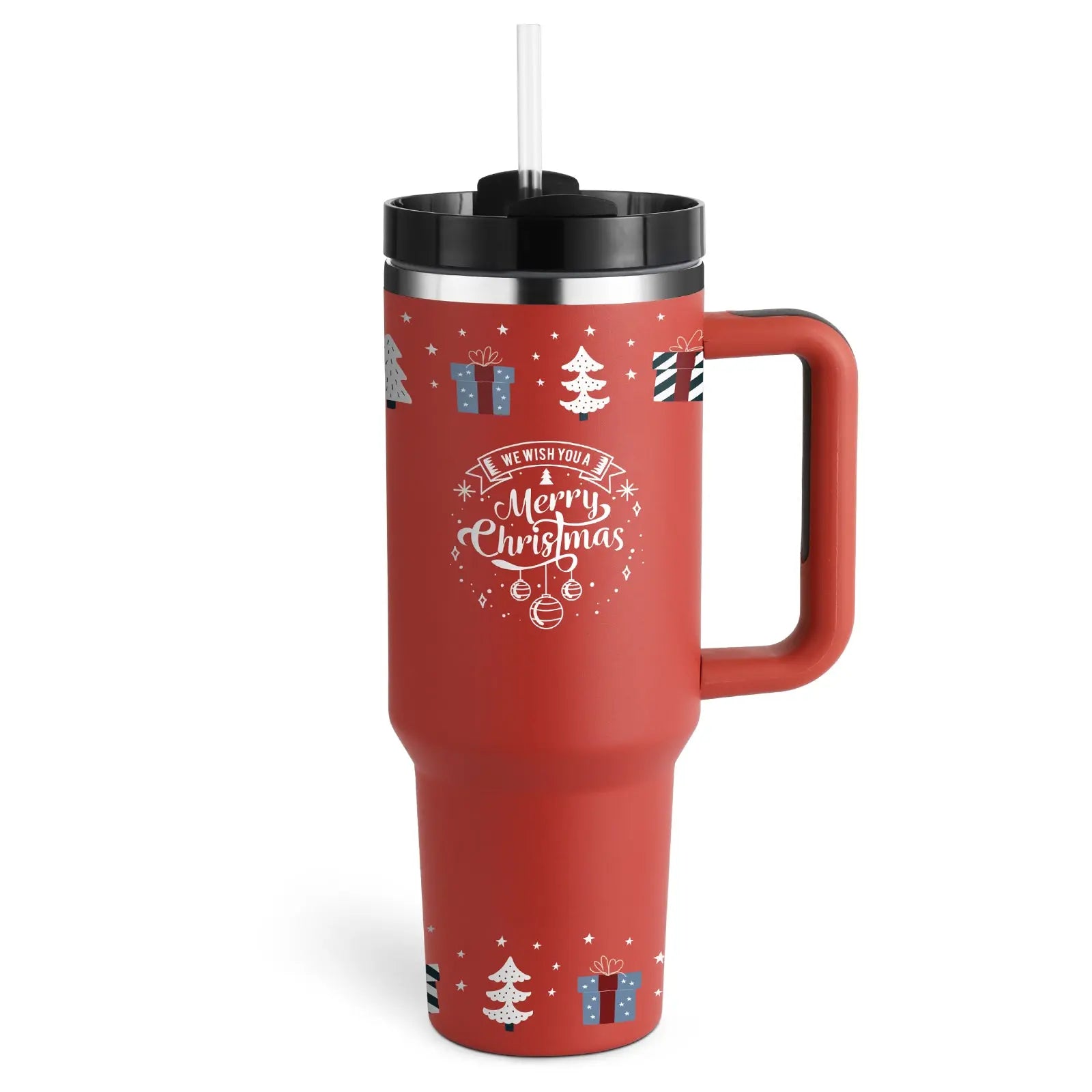 40 Oz Tumbler With Handle Straw Insulated, Stainless Steel Spill Proof Vacuum Coffee Cup Tumbler With Lid Tapered Mug Gifts For Valentine Lover Suitable For Car Gym Office Travel ODMPOD