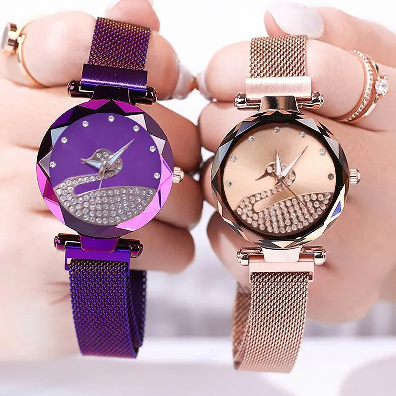 Starry Sky Womens Watch Lazy Little Swan Ladies Timepiece Eternal Bloom Co