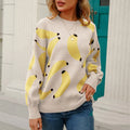 Fruit Pattern Dropped Shoulder Knit Pullover ODMPOD