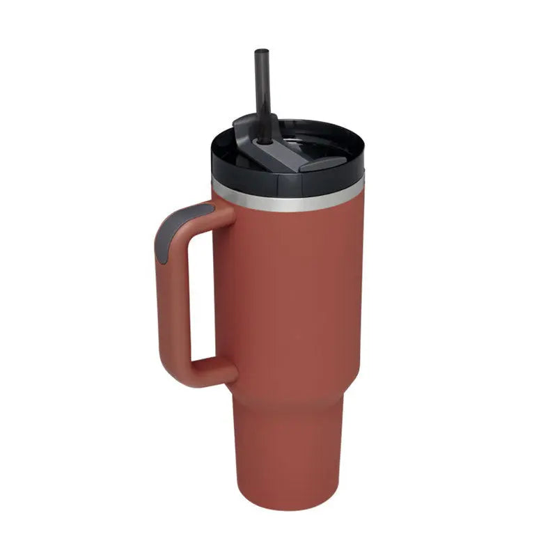40 Oz Tumbler With Handle Straw Insulated, Stainless Steel Spill Proof Vacuum Coffee Cup Tumbler With Lid Tapered Mug Gifts For Valentine Lover Suitable For Car Gym Office Travel ODMPOD