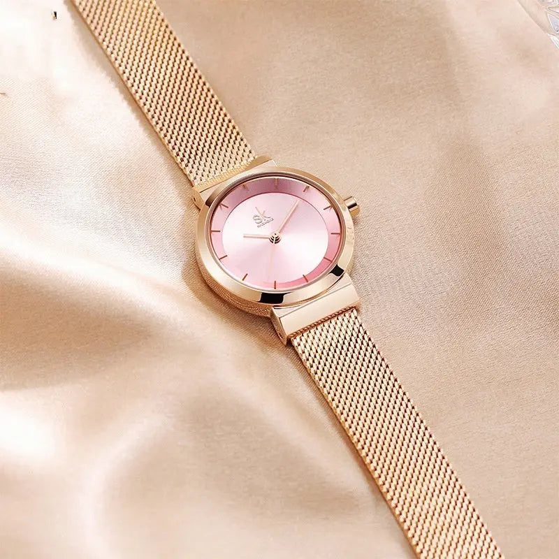 Sophisticated Quartz Watch, Minimalist And Elegant Womens Timepiece Eternal Bloom Co