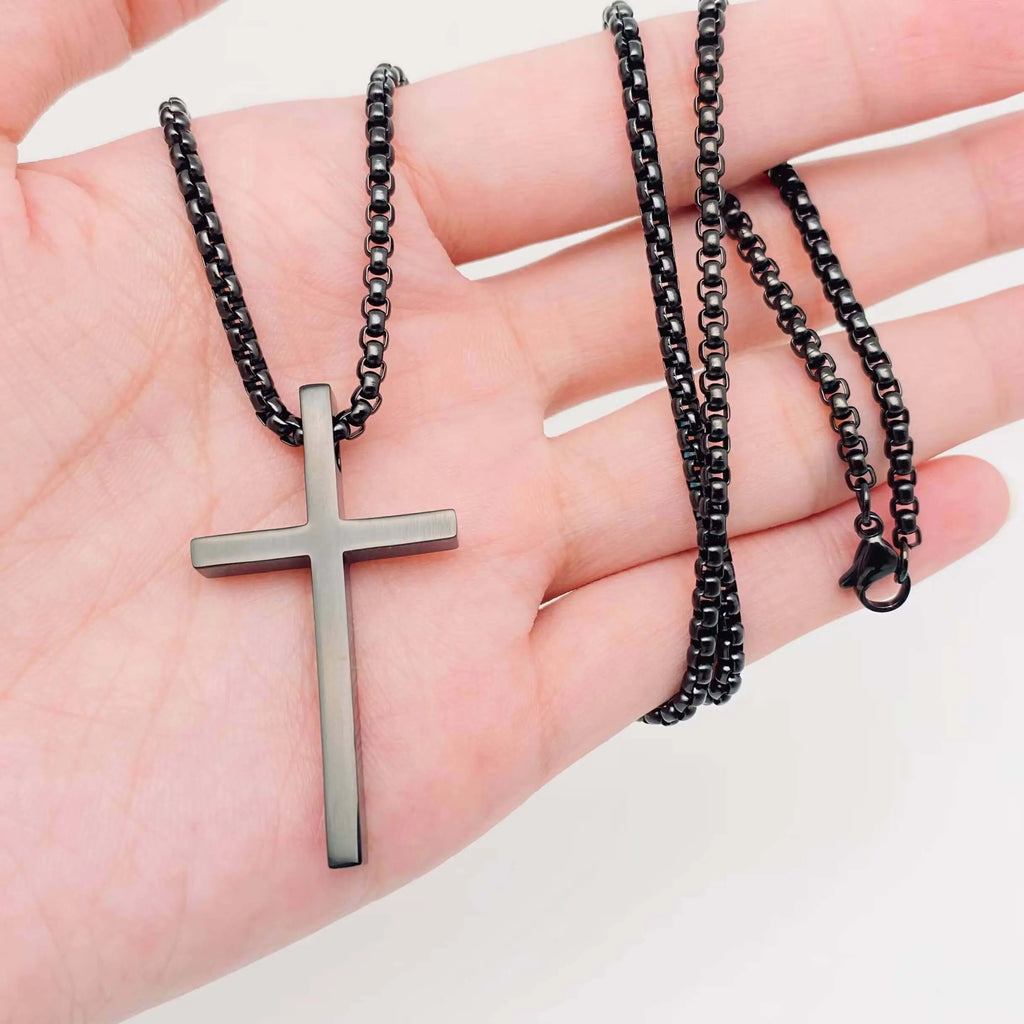 Glossy Cross Stainless Steel Pendant Necklace - MJ/MNP Mio Queena