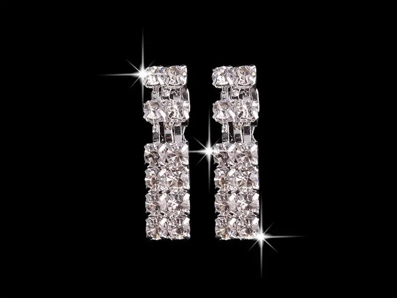 4 Pieces Rhinestones Necklace Set With Earrings Ring And Bracelet Fashion Jewelry For Women Eternal Bloom Co