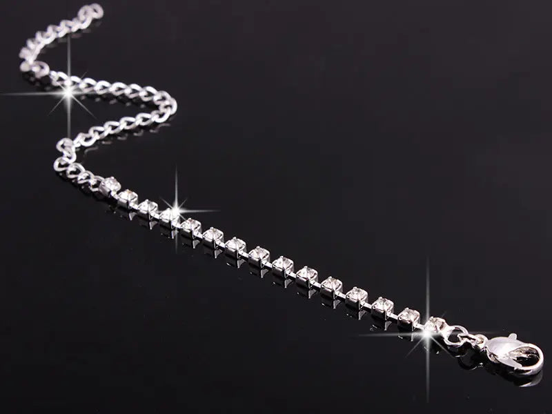 4 Pieces Rhinestones Necklace Set With Earrings Ring And Bracelet Fashion Jewelry For Women Eternal Bloom Co