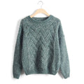 Coarse needle plaid knit pullover ODMPOD