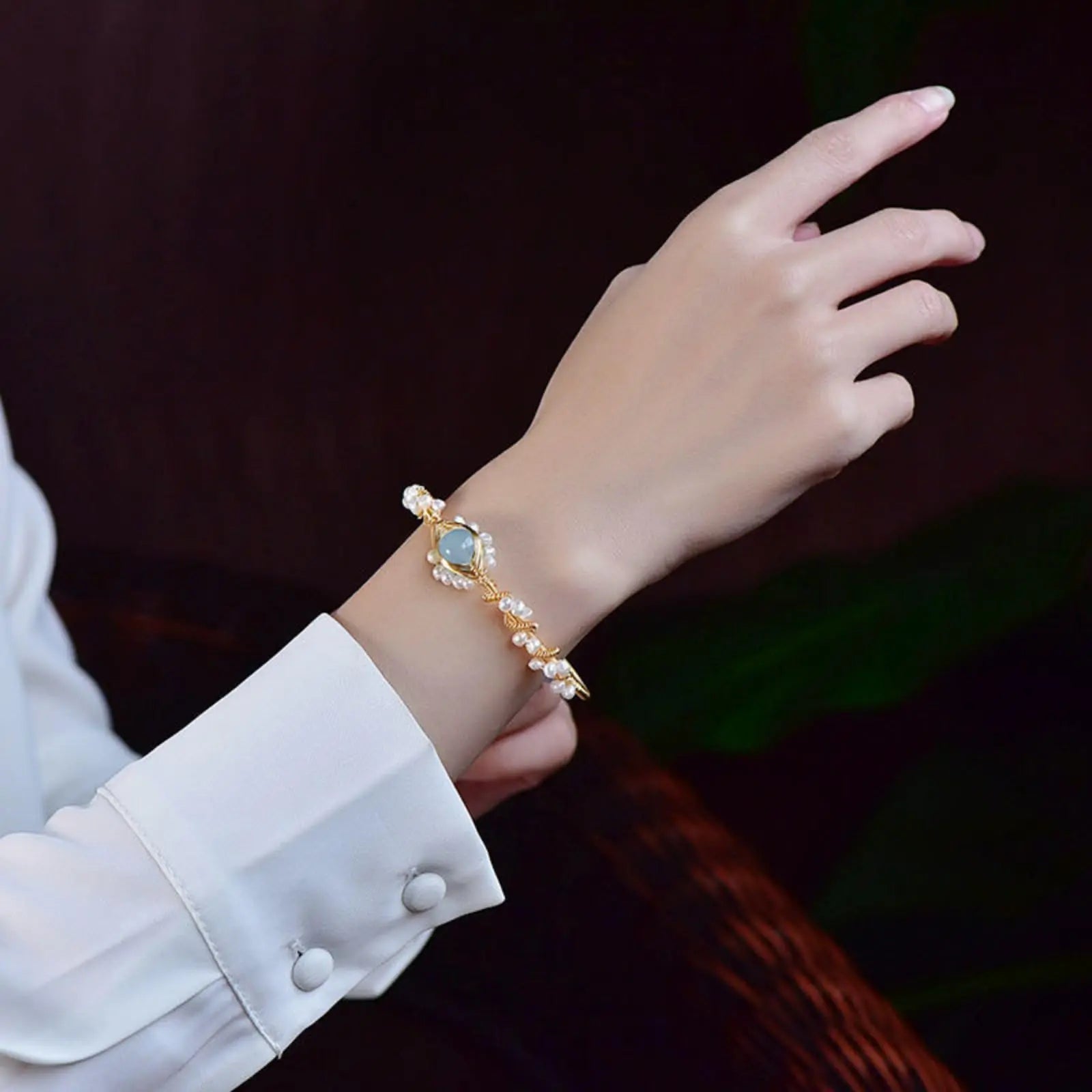 Pearl Bracelets For Women Gold Plating Pearl Bracelet Gold Wire Braided Vintage Style Bracelets Cuff Bracelets Fashion Bracelet ODMPOD