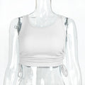 Ribbed Drawstring Slim Cropped Tank Top ODMPOD
