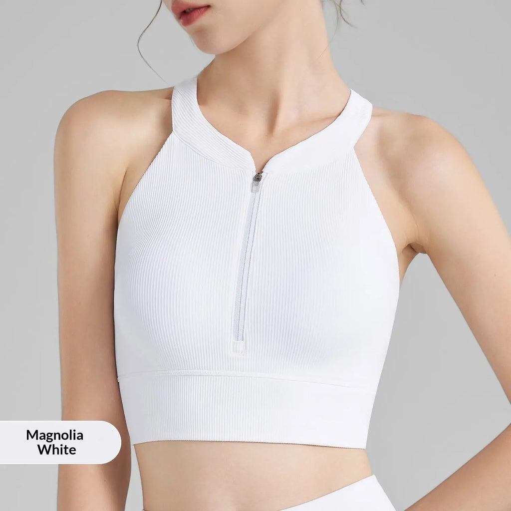 High-intensity Ribbed Yoga Tank Top With Built-in Bra ODMPOD