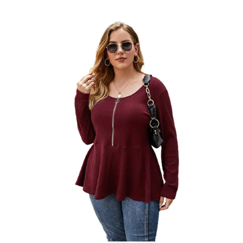 Pullover knit zip top ODMPOD
