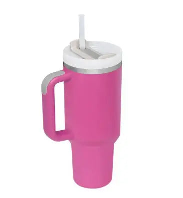 40 Oz Tumbler With Handle Straw Insulated, Stainless Steel Spill Proof Vacuum Coffee Cup Tumbler With Lid Tapered Mug Gifts For Valentine Lover Suitable For Car Gym Office Travel ODMPOD