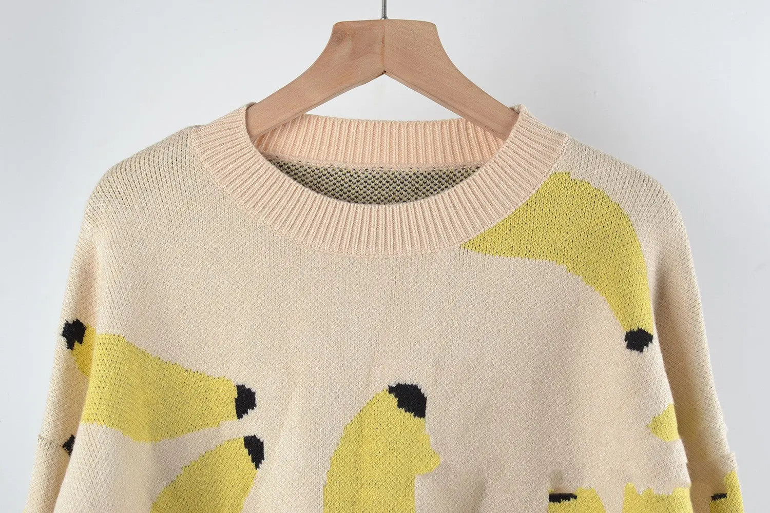Fruit Pattern Dropped Shoulder Knit Pullover ODMPOD