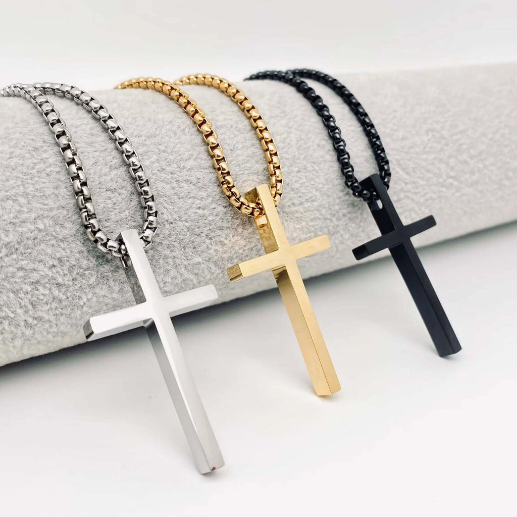 Glossy Cross Stainless Steel Pendant Necklace - MJ/MNP Mio Queena