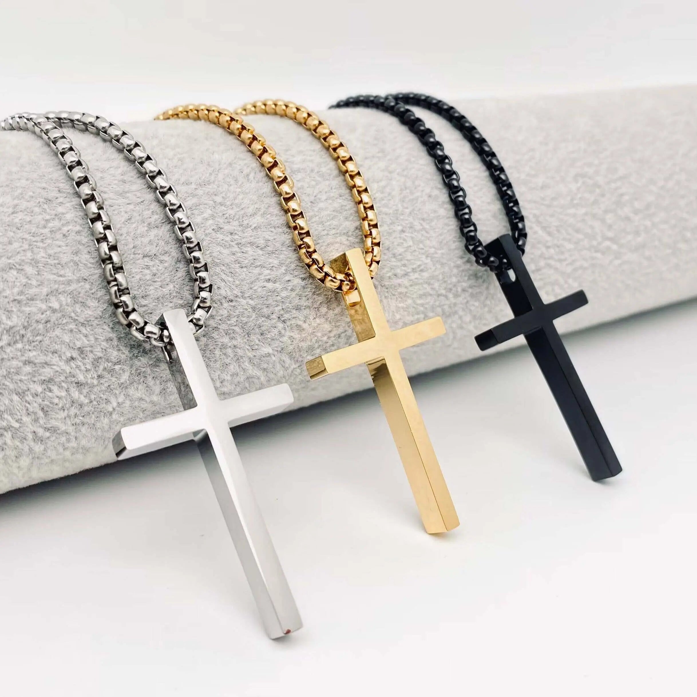 Glossy Cross Stainless Steel Pendant Necklace - MJ/MNP Mio Queena