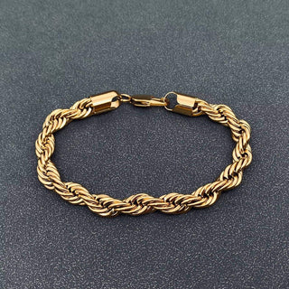 18K Gold-plated Twist Chain Stainless Steel Bracelet - MJ/BC