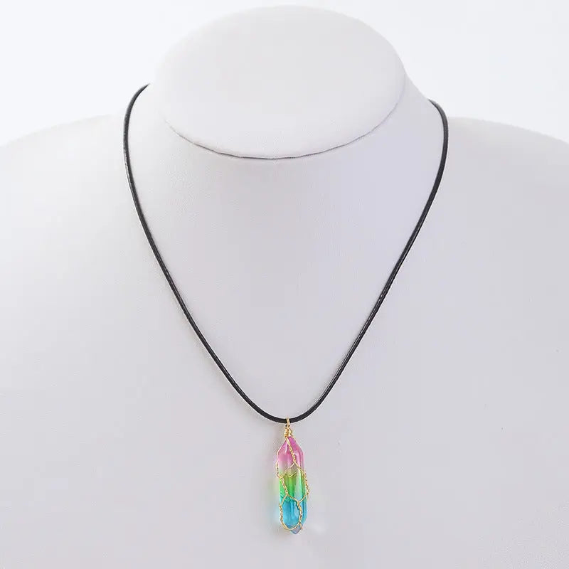 Women's Transparent Geometric Diamond Crystal Necklace Eternal Bloom Co