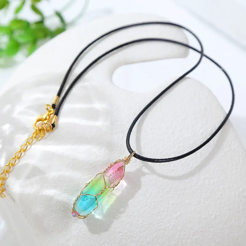 Women's Transparent Geometric Diamond Crystal Necklace Eternal Bloom Co