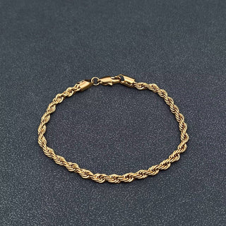 18K Gold-plated Twist Chain Stainless Steel Bracelet - MJ/BC