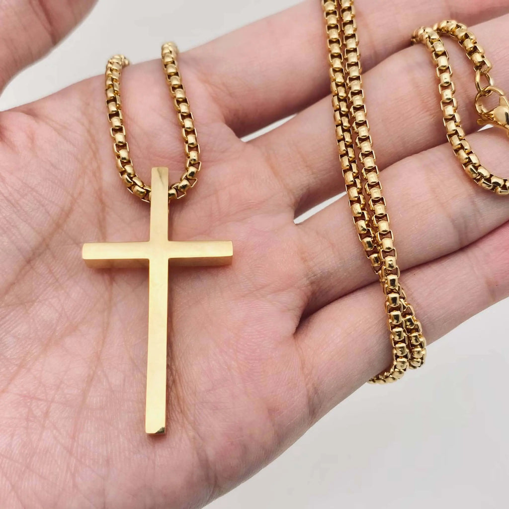 Glossy Cross Stainless Steel Pendant Necklace - MJ/MNP Mio Queena
