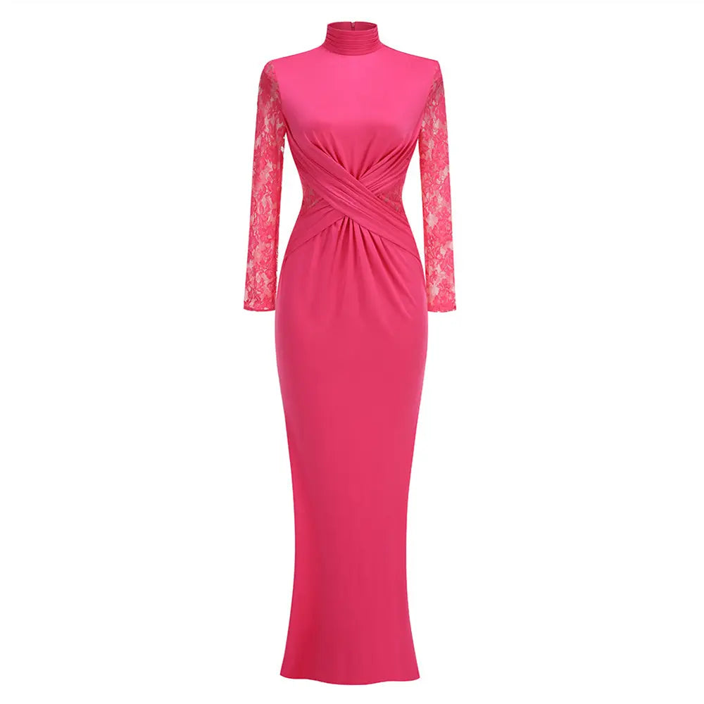 Vintage Lace Pleated Waist Tight Dress Eternal Bloom Co