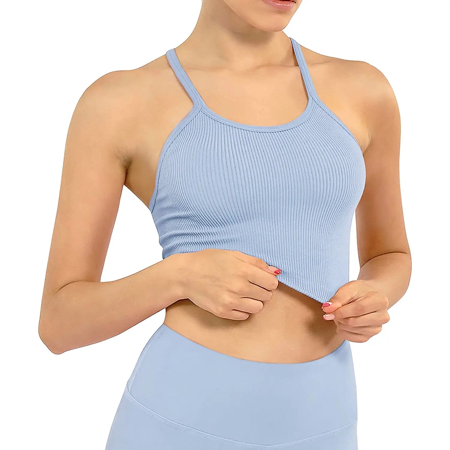 3 Pack Women Crop Basic Tank Top Ribbed Knit Sleeveless Round Neck 9 Color Machine Wash Summer Crop S To XL ODMPOD