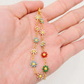 Enamel Flower Chain Bracelet Mio Queena