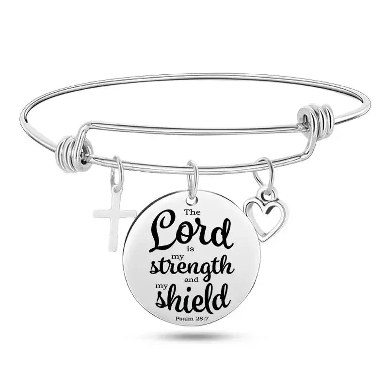 Jesus Christian Bible Scripture Stainless Steel Bangle Bracelet ODMPOD