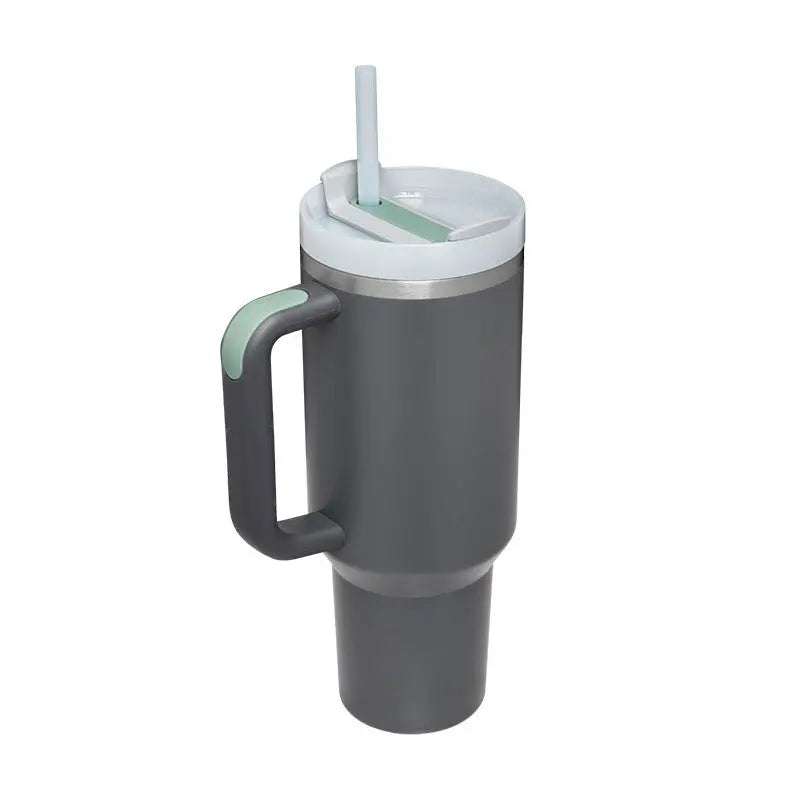 40 Oz Tumbler With Handle Straw Insulated, Stainless Steel Spill Proof Vacuum Coffee Cup Tumbler With Lid Tapered Mug Gifts For Valentine Lover Suitable For Car Gym Office Travel ODMPOD