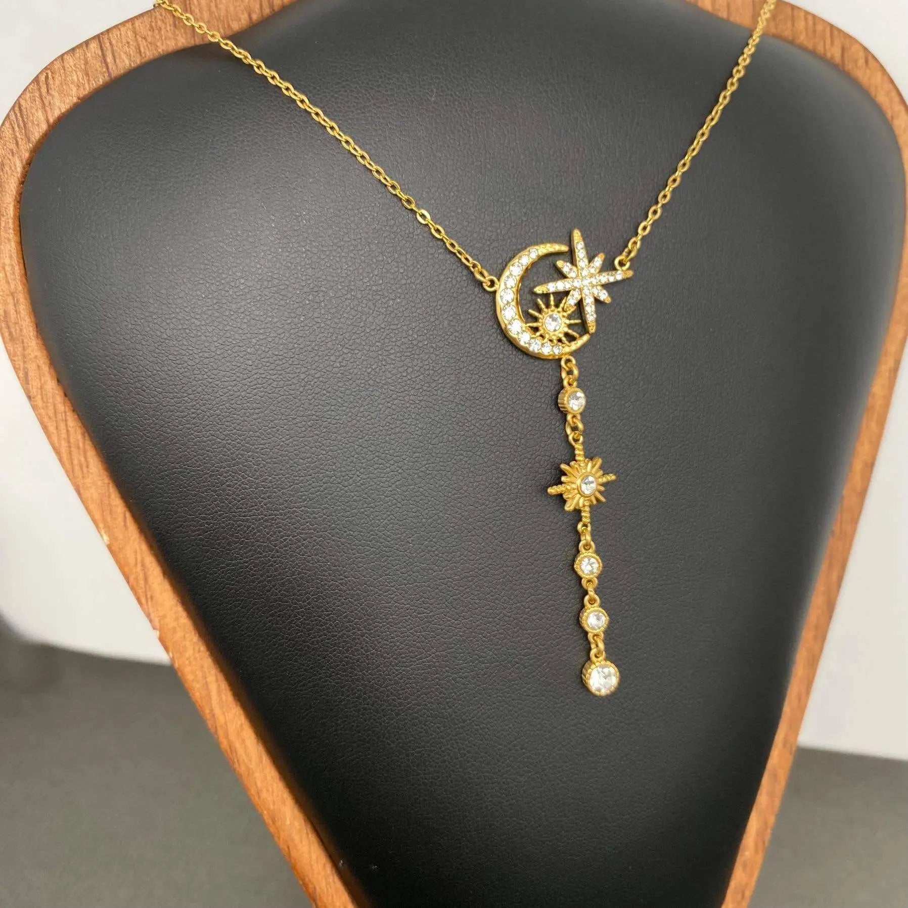 Sun Star 18K Gold Plated Stainless Steel Necklace - FGS/MS Mio Queena