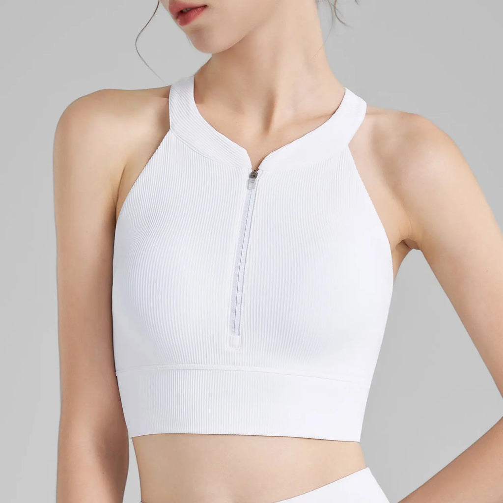 High-intensity Ribbed Yoga Tank Top With Built-in Bra ODMPOD