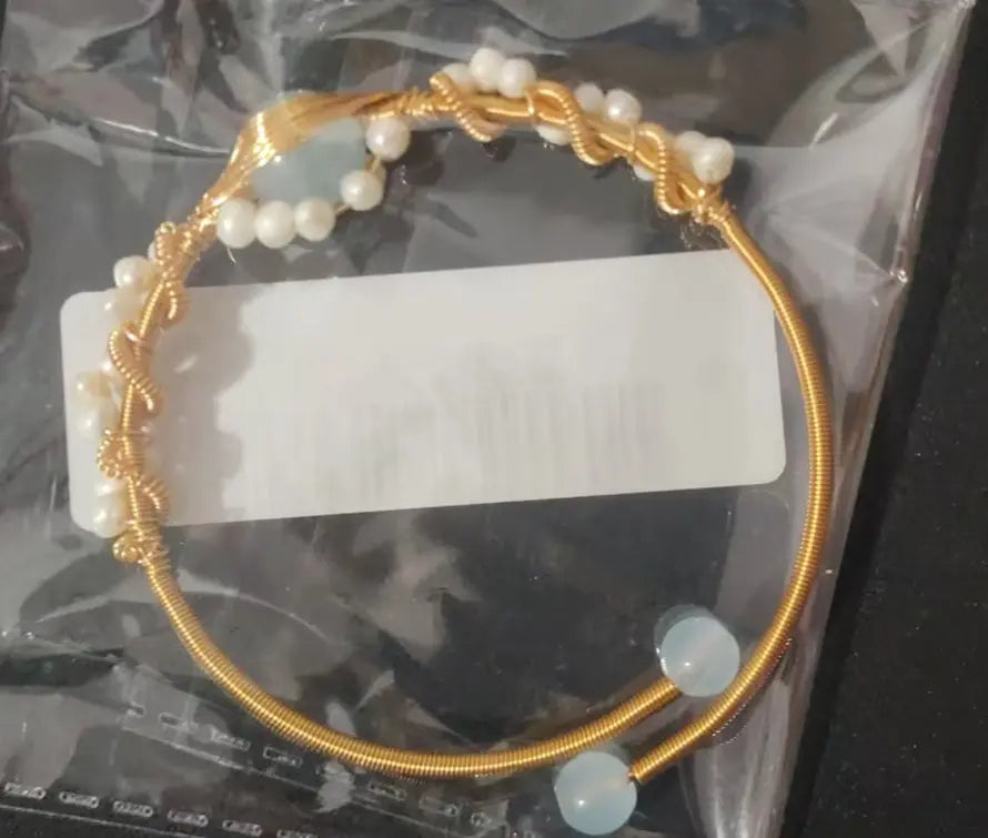 Pearl Bracelets For Women Gold Plating Pearl Bracelet Gold Wire Braided Vintage Style Bracelets Cuff Bracelets Fashion Bracelet ODMPOD