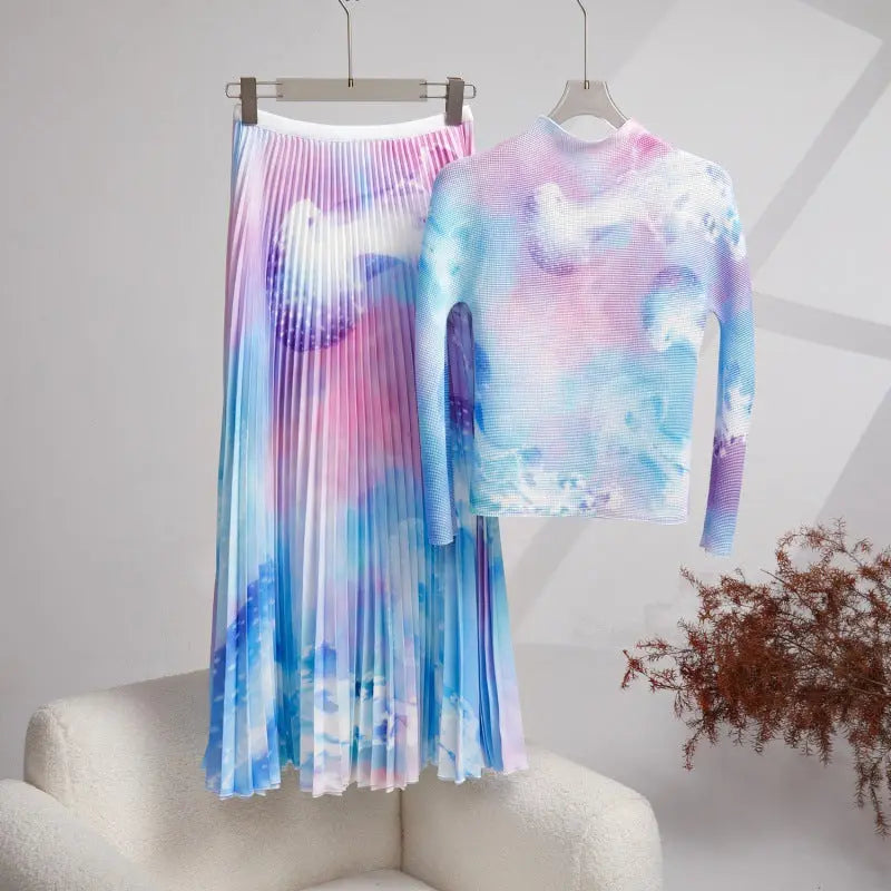 European And American Fashion Peplum Top Skirt Two-piece Set ODMPOD