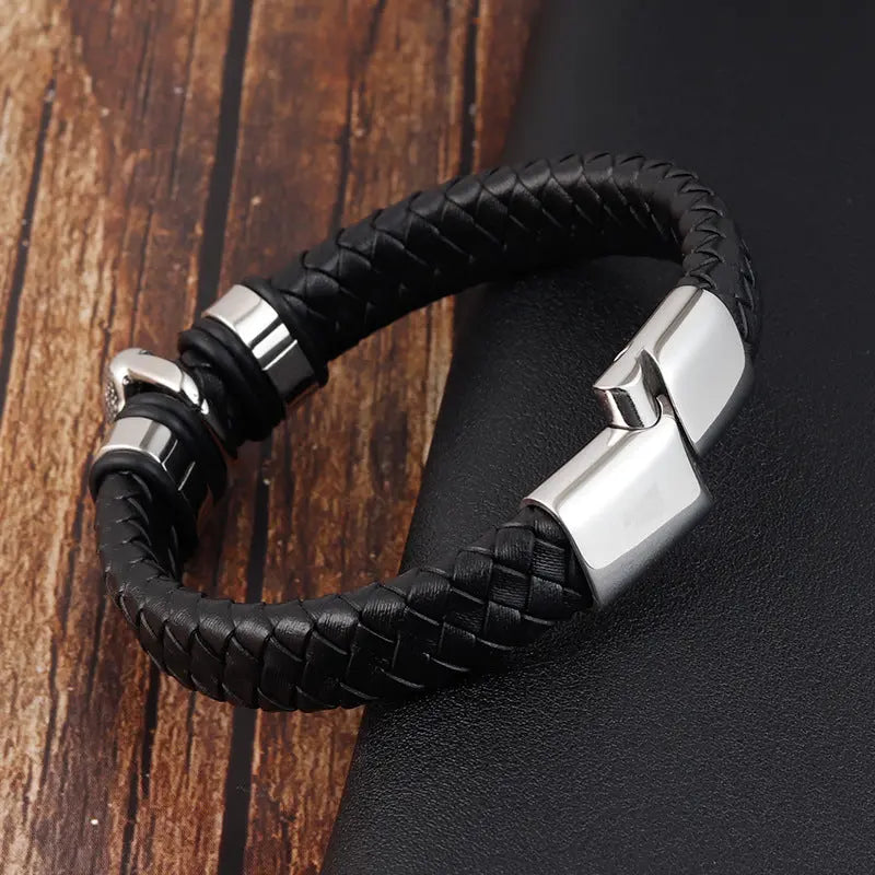 Genuine Leather Bracelet & Bangle Buddha Head ODMPOD