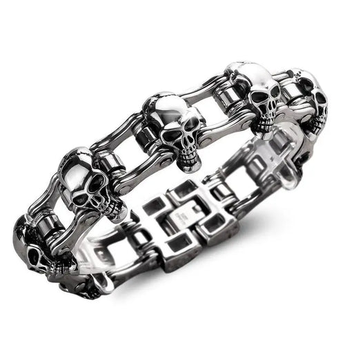 Chain Linked Skull Cuff Bracelet ODMPOD