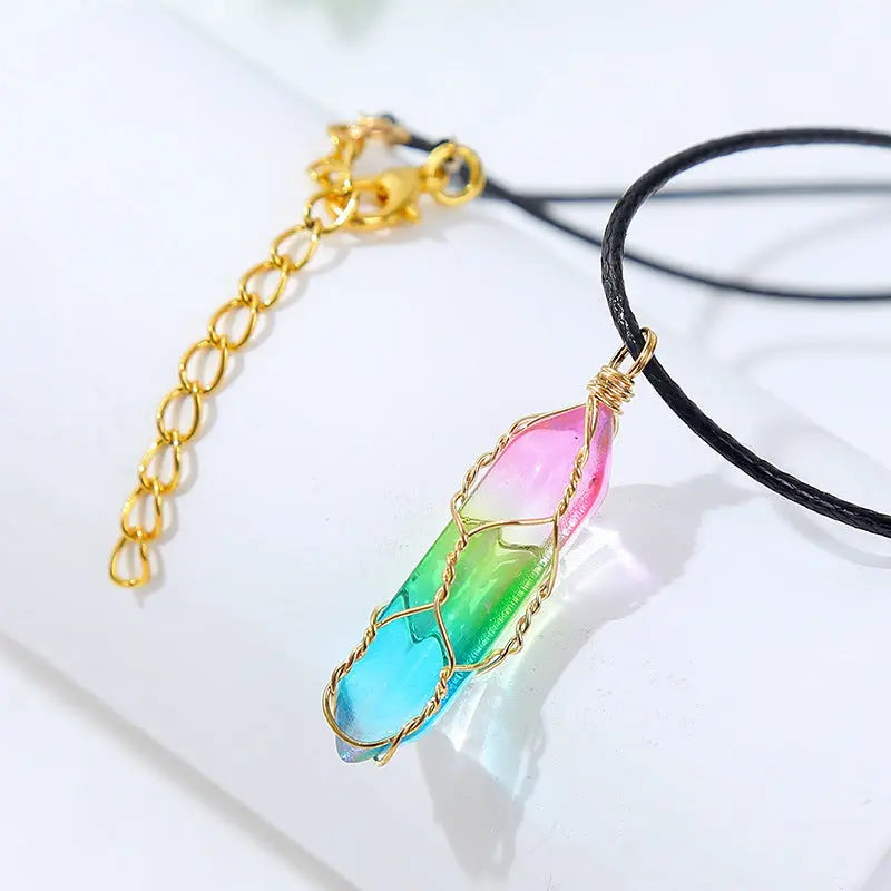Women's Transparent Geometric Diamond Crystal Necklace Eternal Bloom Co